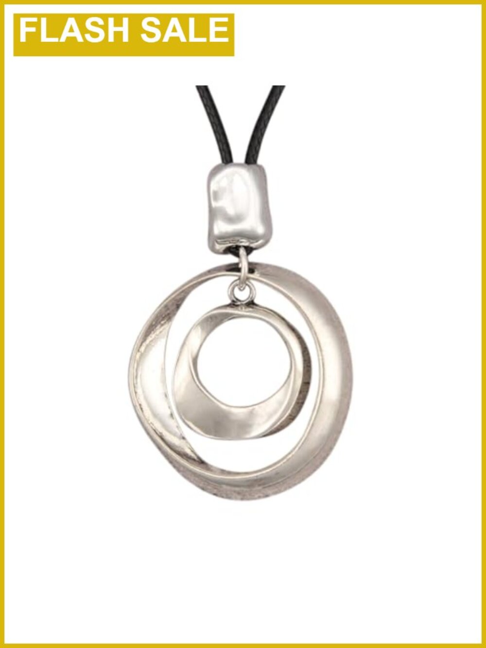 Leather Necklace Women Round Wooden Pendant Long Choker Vintage Sweater
